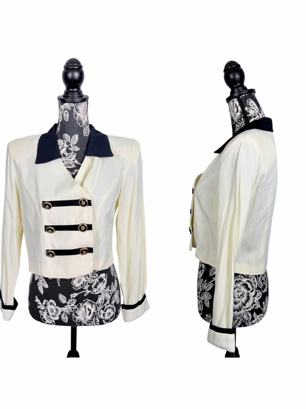 Sheri Martin ringleader large button vintage cropped blazer size 8